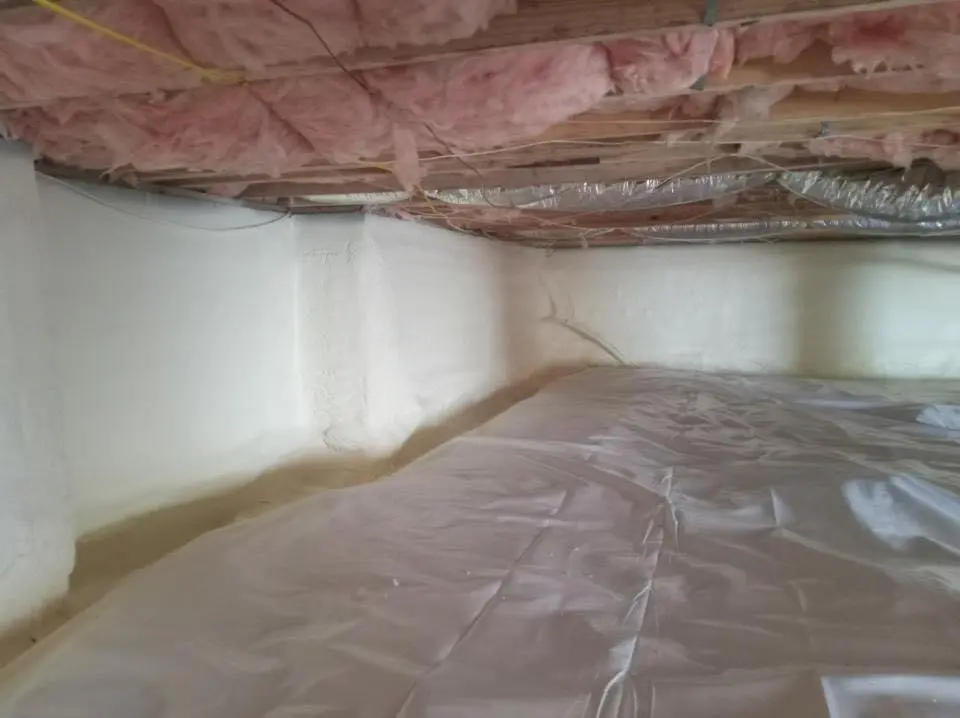Crawl space encapsulation with closed-cell spray foam for Metal Roof Coating in Jasper